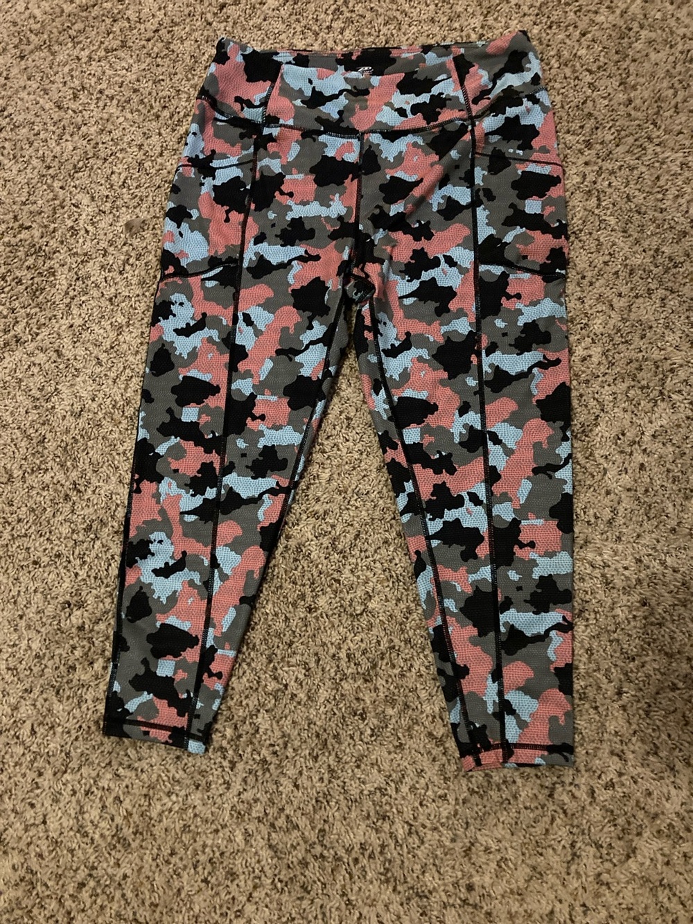 Pro Player Girls' Pink, Blue & Black Camo Leggings